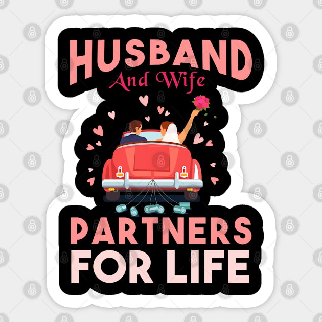 Husband And Wife Partners for life gift Sticker by Simplybollo